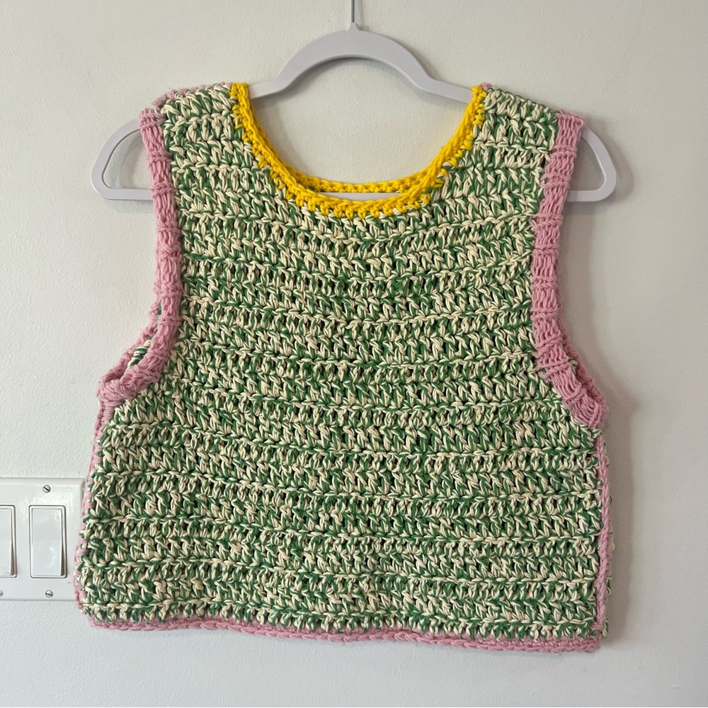 Handmade Colourful Crochet Women's Sweater Vest
